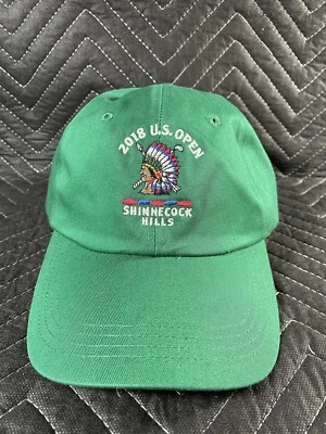 2018 年美国公开赛 Shinnecock Hills 帽子高尔夫可调节肩带绿色帽 USGA 全新 — 第 1/4 张图片