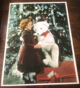 SHIRLEY TEMPLE con Oso de Peluche, Árbol de Navidad - Reimpresión en Color Fotografía - Imagen 1 de 3