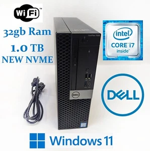 Computadora de escritorio Dell OptiPlex 7050 SFF i7, 32 GB de RAM, NUEVA 1 TB NVME, Win11 WiFi - Imagen 1 de 6