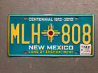 VINTAGE NEW MEXICO LICENSE PLATE TURQUOISE CENTENNIAL MLH-808 2018 STICKER NICE!