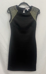 Marilyn Monroe Walk Of Fame Pencil Dress Womens Size Small Black Gold Studded - Picture 1 of 8