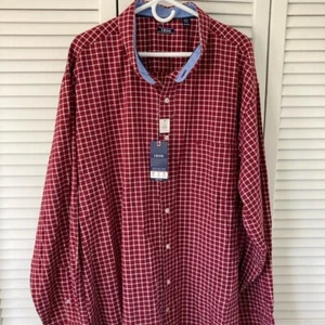 Izod rot und weiß Langarm rot weiß kariert Twill Button Down Hemd Neu mit Etikett 3XLT - Bild 1 von 4