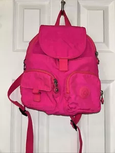 Kipling Firefly Pink Nylon Medium Rucksack Handtasche Bookbag - Bild 1 von 7