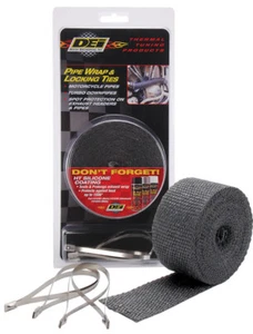 Exhaust Wrap Kit 2" x 25ft Fiberglass Insulation with Locking Ties - Black - Picture 1 of 1