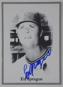 Ed Sprague Rare Signed 3.5x4.5 Photo Card Baseball St. Louis Cardinals
