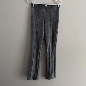 Zara Trafaluc Women M Gray Metallic Y2K High Rise Flared Legging Pants - Picture 1 of 8