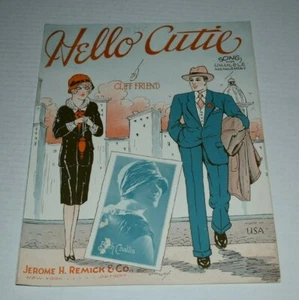 1926 HELLO CUTIE  Vintage Sheet Music Cliff Friend - Bild 1 von 3