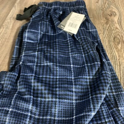 Pantalones de pijama Van Heusen con cordón para hombre pequeños azules a cuadros tacto de lujo Foto 1 de 4