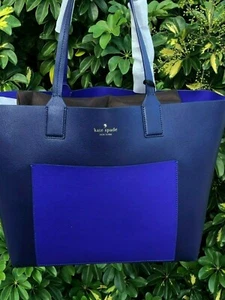 Kate Spade Jones Street Posey Reversible Tote Blue Navy Tasche PXRU7332 Neu mit Etikett - Bild 1 von 8