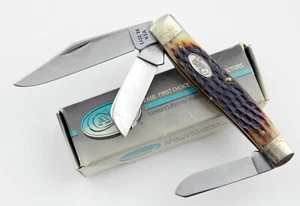 Case XX USA 3 dot 6375 Jumbo Stockman 4 1/4 in Brown Jigged Bone handle 1987 NIB - Picture 1 of 7