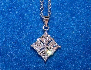 925 STERLING SILVER 18" NECKLACE AUSTRIAN CRYSTAL women female GIFT DAINTY MOM - Picture 1 of 4