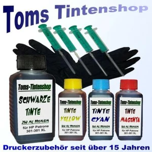 550 ml Premium Tinte 301XL Nachfülltinte für HP 301 Patronen alle 4 Farben - Bild 1 von 2