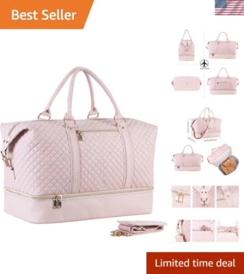 Кожаная спортивная сумка Weekender с чехлом для обуви — идеально подходит для поездок на 3–4 дня - Изображение 1 из 4