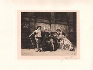 Original Pencil Signed Etching Levying Contributions, - Picture 1 of 1