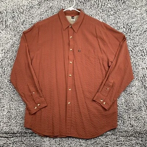 VTG North Face Shirt Mens XL Rust Orange Striped Classic Gorp Retro Outdoors - Picture 1 of 12