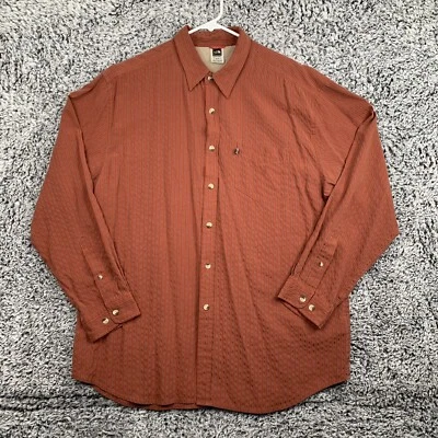 VTG North Face Shirt Mens XL Rust Orange Striped Classic Gorp Retro Outdoors - Image 1 of 4