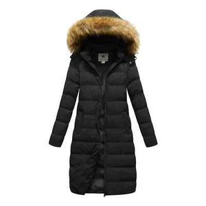 Wantdo Women Long Puffer Coat Parka Warm Winter Coat Thick Fur Hood Waterproof - Picture 1 of 5