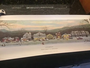 Norman Rockwell Lithograph Print Stockbridge Main Street at Christmas 1967 READ - Picture 1 of 6