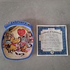 Winnie the Pooh The Whole Year Through February plate Authenticity certificate - Picture 1 of 5