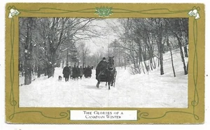 Christmas Greetings Postcard showing The Glories of a Canadian Winter Unused - Picture 1 of 2