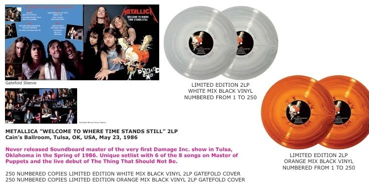 METALLICA - WELCOME TO WHERE TIME STANDS STILL 1986- 2LP  (Preorder) - Image 1 of 1