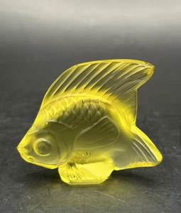 Lalique France gelbe Kristall Fisch Skulptur 2" signiert neuwertig - Bild 1 von 8