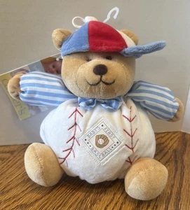 Carters Babys erster Baseballbär Lovey Security Sound Plüschtier Prestige 7,5 Zoll - Bild 1 von 9