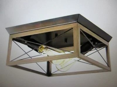 Luz de techo de cocina de bronce antiguo de 2 luces colección Briarwood Progress Light Foto 1 de 4