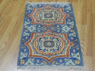 Alfombra turca Oushak, alfombra moderna multicolor, alfombra bohemia hecha a mano 2x3 pies Foto 1 de 4