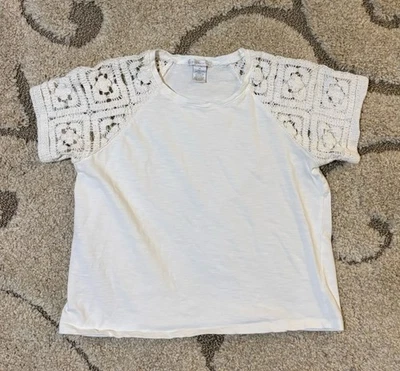 Blusa blanca Design History para mujer con estampado manga corta talla M Foto 1 de 2