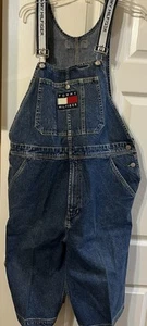 Tommy Hilfiger Retro 90er Y2K Latzhose L/G Vintage Cargo Arbeitsoverall Hip Hop - Bild 1 von 10