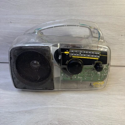 Freeplay Clear Transparent Self Powered Energy Wind Up Solar Power AM FM Radio - Image 1 of 4