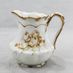 Vintage Haviland Limoges France White & Gold Creamer Floral With Gold Accents - Picture 1 of 11