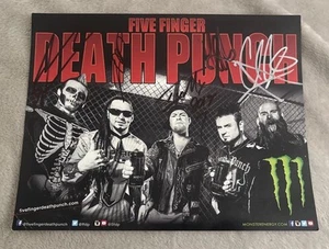 Five Finger Death Punch Autograph WHOLE BAND Signed Promo Card. - Picture 1 of 3