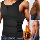 Men Sauna Suit Sweat Vest Tank Top Neoprene T-Shirt Body Shaper Waist Trainer US