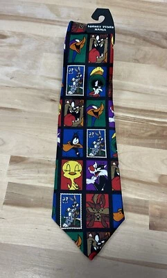 Винтажная коллекция мужских галстуковых марок Warner Brothers Looney Tunes, 53 дюйма x 4 дюйма - Изображение 1 из 4