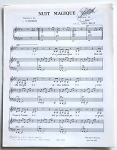 Partition vintage sheet music CATHERINE LARA : Nuit Magique * 80's Plamondon - Bild 1 von 1