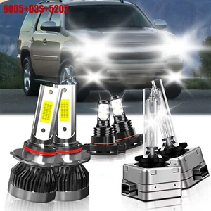 For Chevrolet Tahoe 2015-2015 LED Headlight High+Low + Fog Light Bulbs HID 6Pcs - Picture 1 of 11