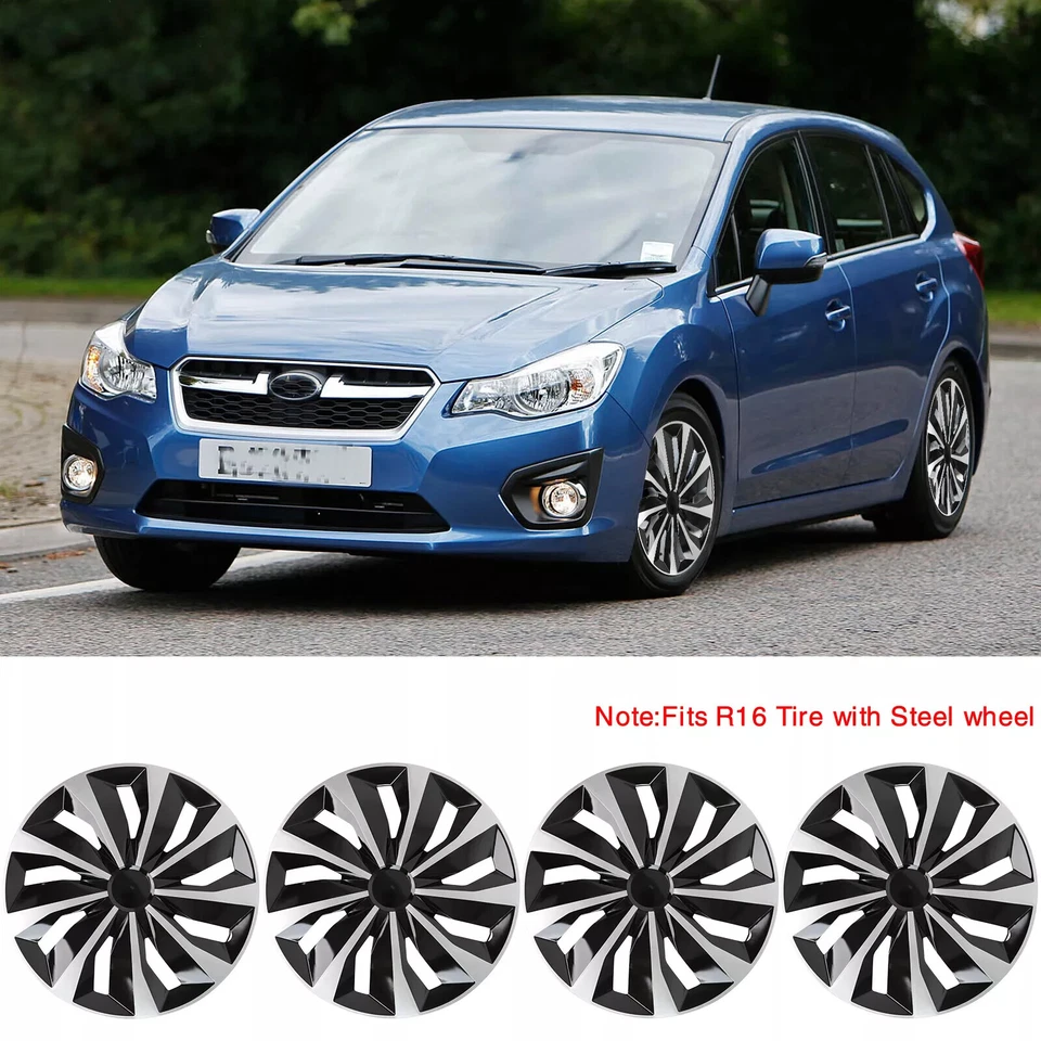 For Subaru Impreza 16" 4 Hubcaps Wheel Skins Hub Caps Rim Covers R16 Steel Wheel Foto 1 de 4