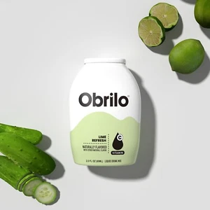 Obrilo Water Enhancer Liquid Flavoring Drops, 2.0 fl oz x 5, (Lime Refresh) - Picture 1 of 6