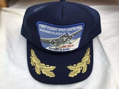 Richard E. Bird 1929 Primer Vuelo Sobre Polo Sur Marina SnapBack Sombrero Hoja de Roble Foto 1 de 4