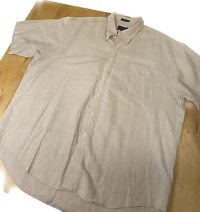 Club Room Men’s XXL Tan Short Sleeve Dress Shirt Wrinkle Resistant - Picture 1 of 8