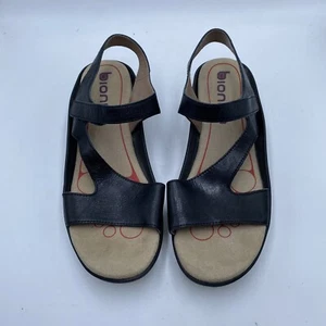 Bionics Strappy Leather Sandals Black 8 M - Picture 1 of 10
