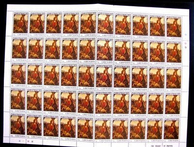 684 VIRGIN AND CHILD - LIPPI - MNH OG - 1975 - FULL SHEET (89) - Image 1 of 3