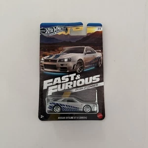 Hot Wheels Brian O’Conner Nissan Skyline GT-R (BNR34) Fast And Furious 3/5 HNR88 - Picture 1 of 4