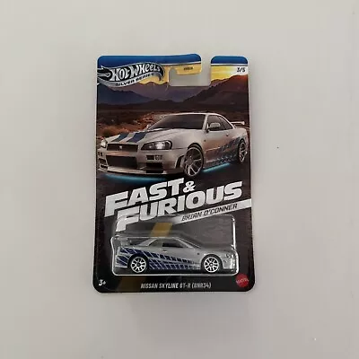 Hot Wheels Brian O’Conner Nissan Skyline GT-R (BNR34) Fast And Furious 3/5 HNR88 - Image 1 of 4