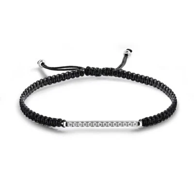 D VVS1 Moissanite Braided-rope Bracelets Gift For Her 925 Sterling Silver W/GRA - Image 1 of 4