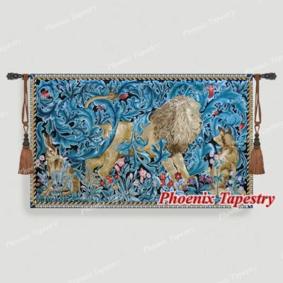 William Morris León Bellas Artes Tapiz Colgante de Pared, Algodón 100%, 55"x33" Foto 1 de 4