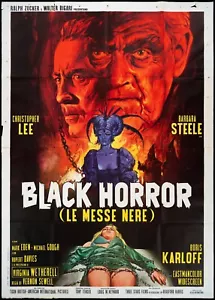 BLACK HORROR MANIFESTO BORIS KARLOFF BARBARA STEELE 1969 CRIMSON CULT POSTER 4F - Picture 1 of 1