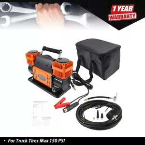 For Truck Tires Max 150 PSI Heavy Duty Dual Cylinder 12V Portable Inflator - Foto 1 di 10